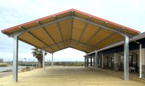a large covered park shelter