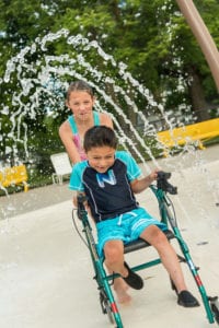 Oak hill splash pad ground spray feature