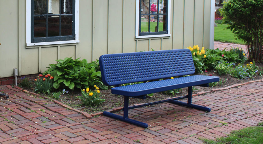 blue bench