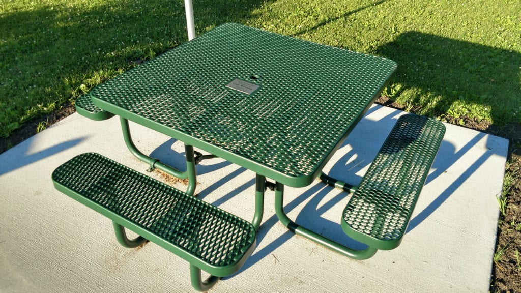 green picnic table