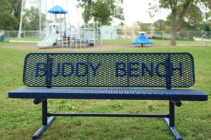 blue buddy bench