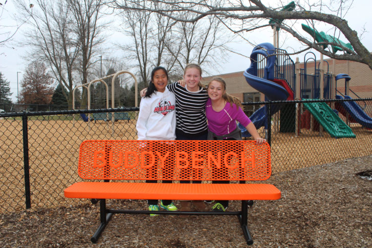 orange bench