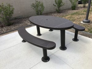 black picnic table